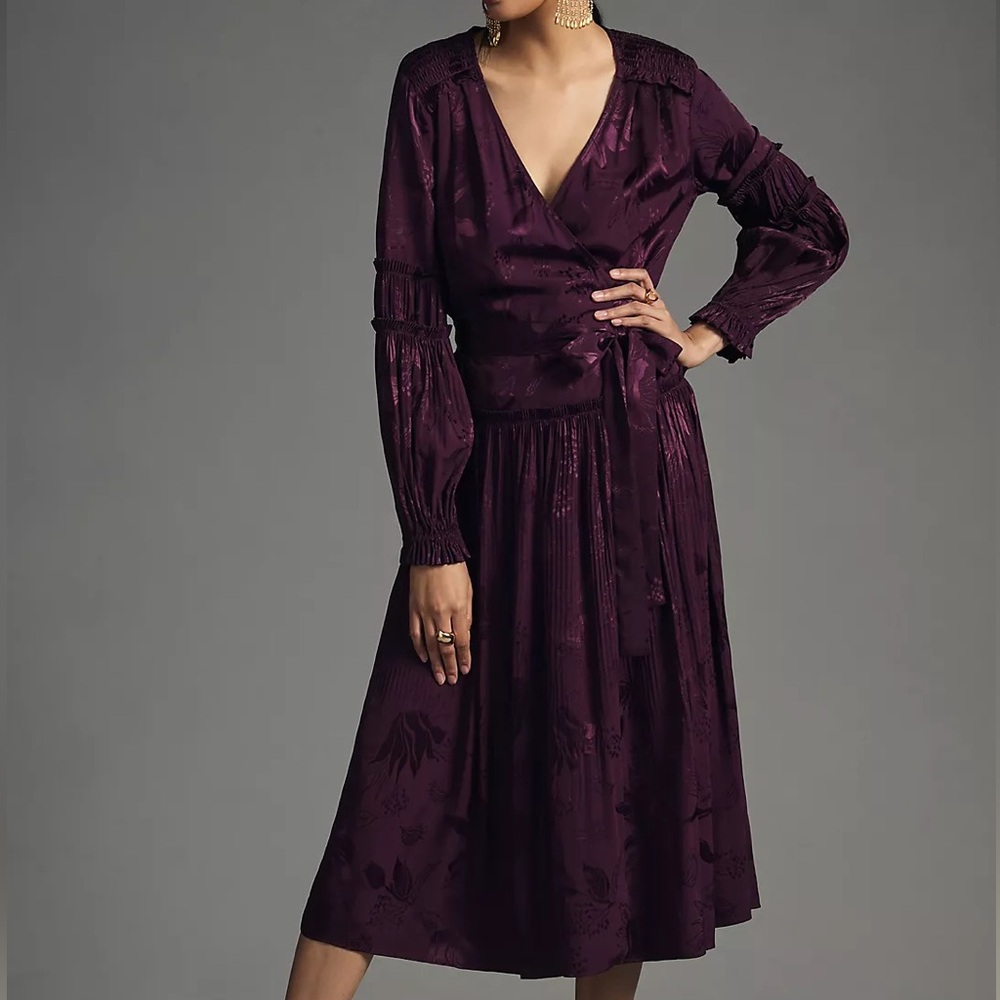 Current Air Long Sleeve Wrap Dress